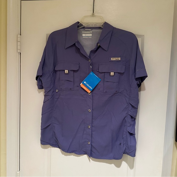 Men’s Columbia Violet Button-Down Shirt - Picture 1 of 4